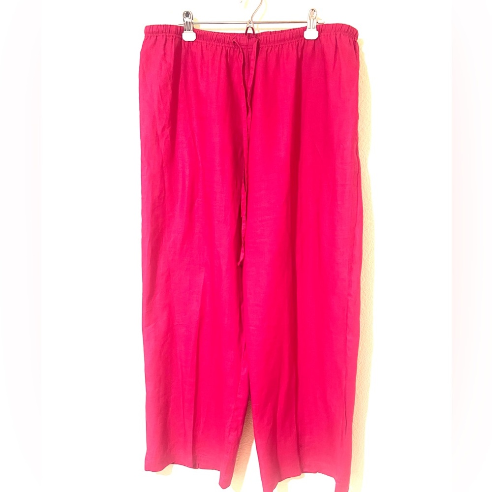Karen Kane Wide-Leg Pants in Bright Pink